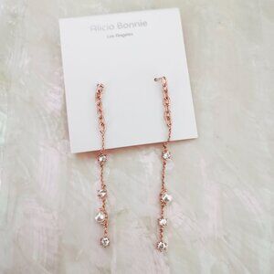 Alicia Bonnie • Zoe Rose Gold Thread Earrings